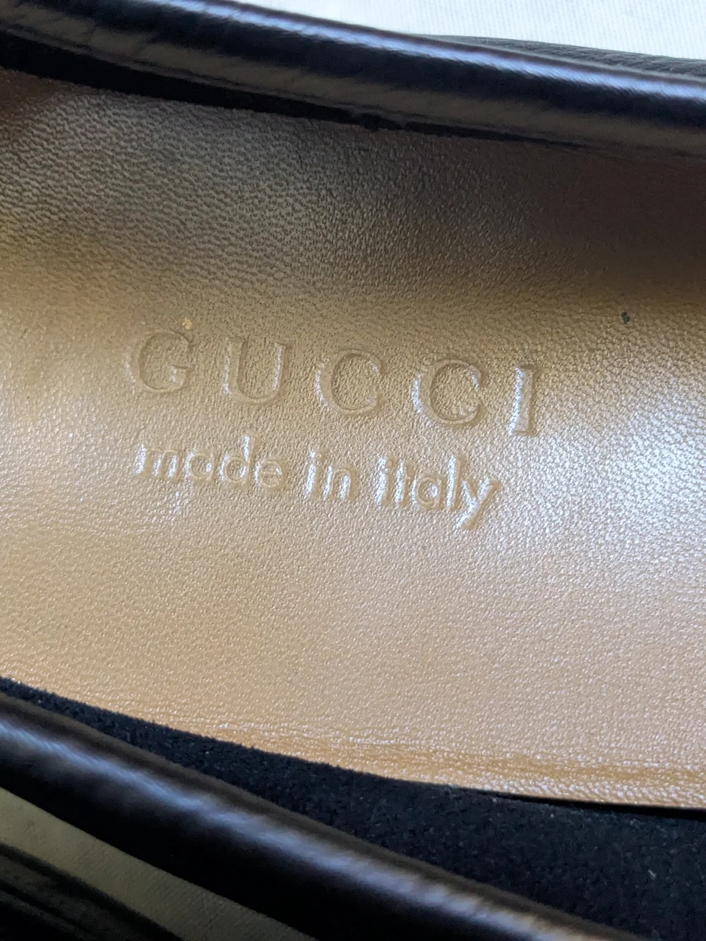 Gucci Black Pebbled Leather Horsebit Slip-On Loafers US 12